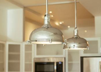 A closer look at the pendants in the kitchen